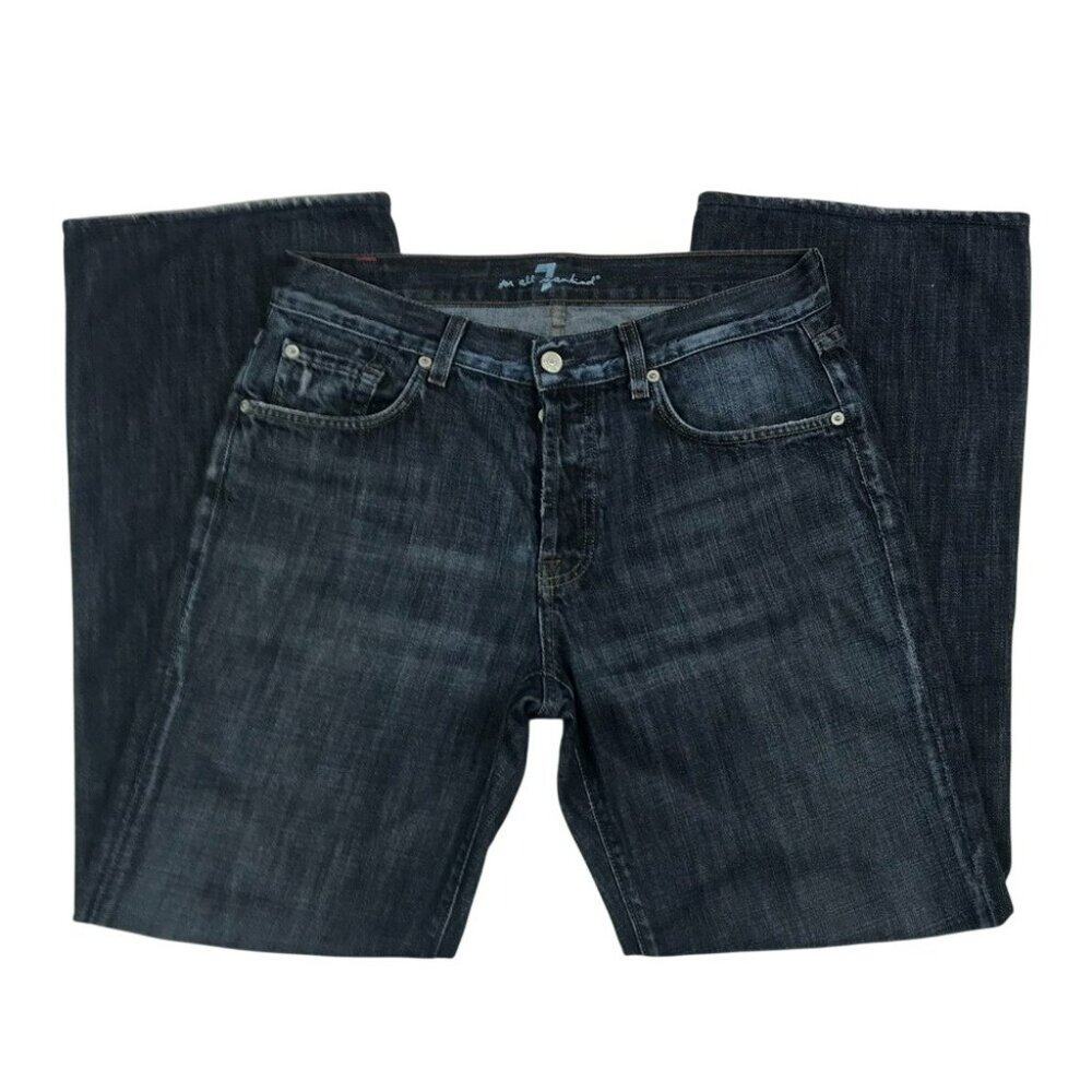 7 For All Mankind Mens RELAXED Jeans Dark Wash Button-Fly Straight Leg 31 - Picture 4 of 13